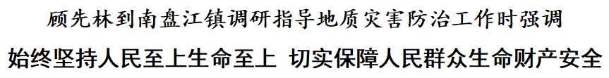 顾先林到南盘江镇调研指导地质灾害防治工作(图1)