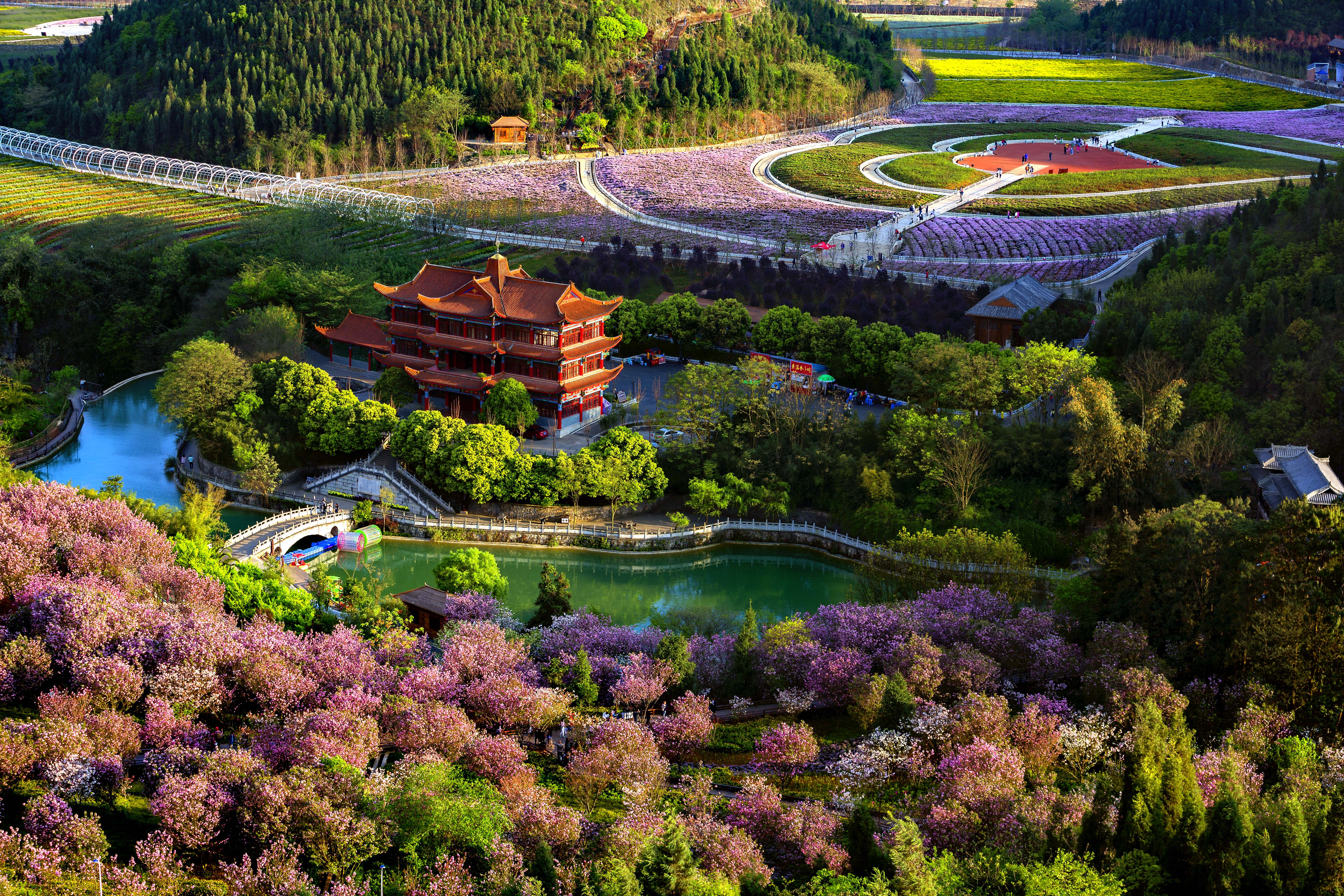 《花丛中的奇香楼》   杜福仁  摄兴义广场   魏浩然 摄快乐兴义人