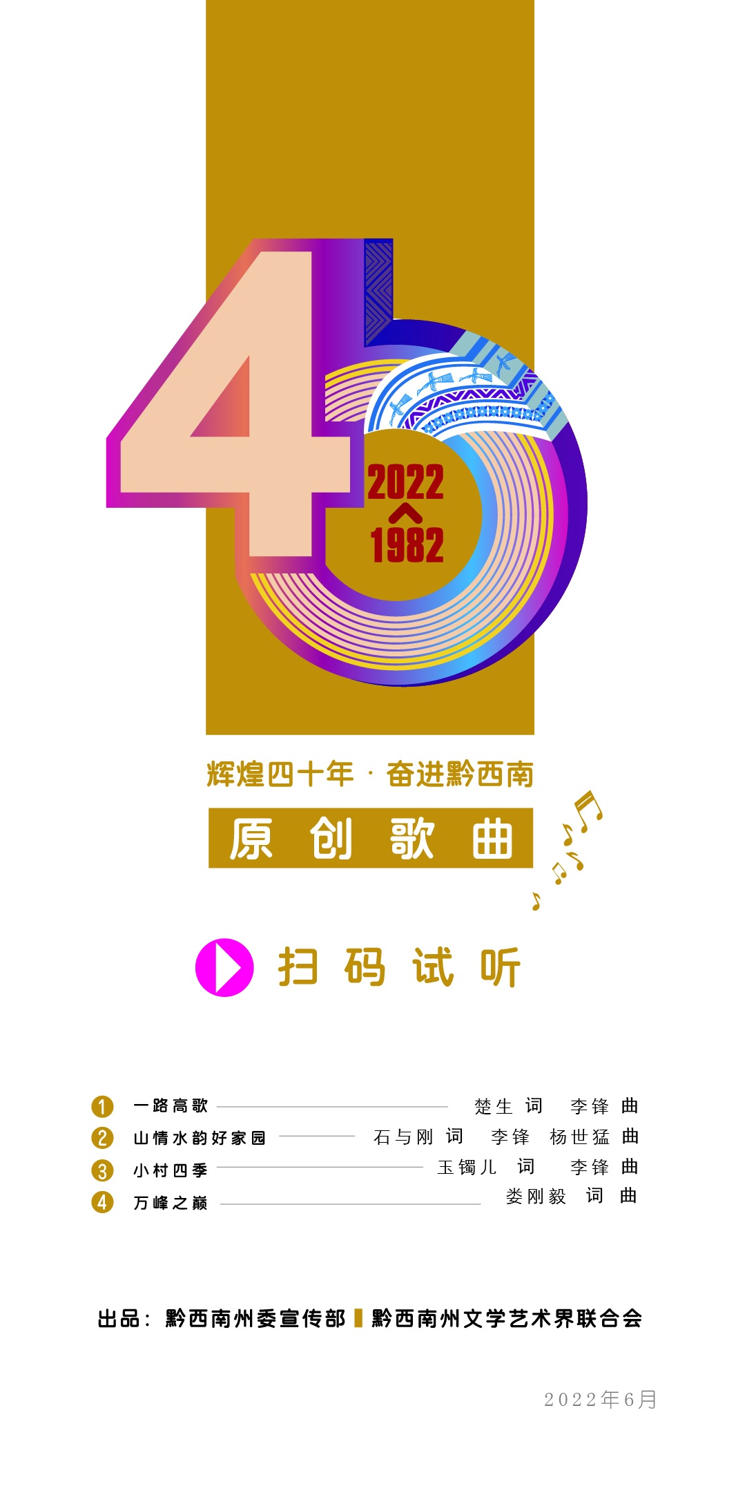 【辉煌四十年 奋进黔西南】原创歌曲《一路高歌》(图1)