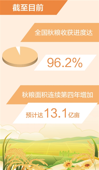 全国秋粮收获已过九成半 全年粮食产量有望再创新高(图1)