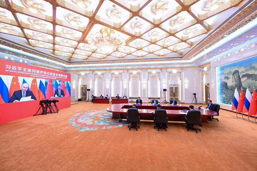 习近平同俄罗斯总统普京举行视频会晤(图4)