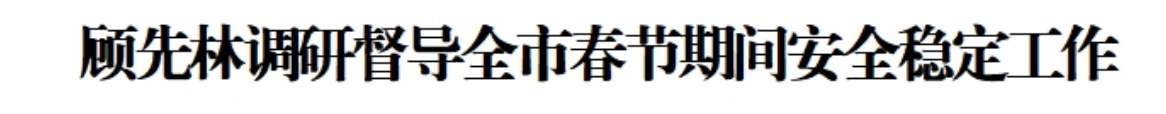 顾先林调研督导全市春节期间安全稳定工作(图1) 顾先林调研督导全市春节期间安全稳定工作(图1)