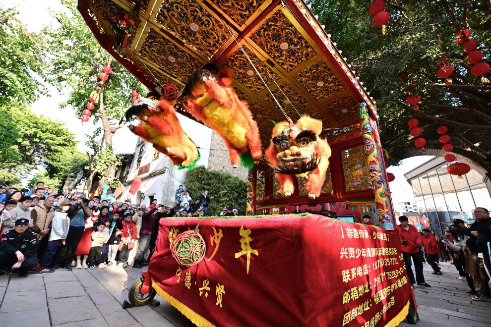 文化中国行·镜头里的非遗年｜线狮少年舞新春(图4)