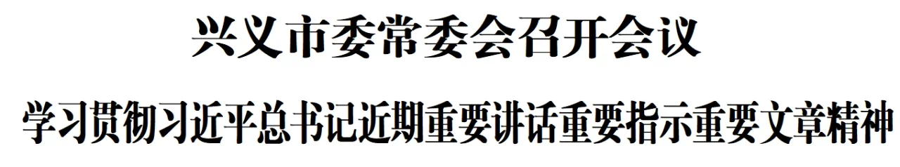 兴义市委常委会召开会议 学习贯彻习近平总书记近期重要讲话重要指示重要文章精神(图1)