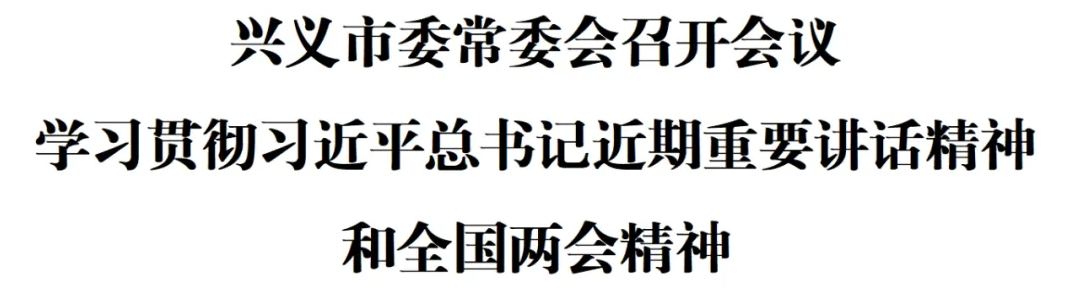 兴义市委常委会召开会议 学习贯彻习近平总书记近期重要讲话精神和全国两会精神(图1)