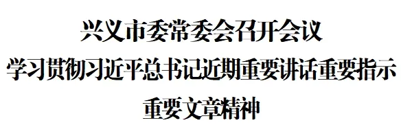 兴义市委常委会召开会议 学习贯彻习近平总书记近期重要讲话重要指示重要文章精神(图1)