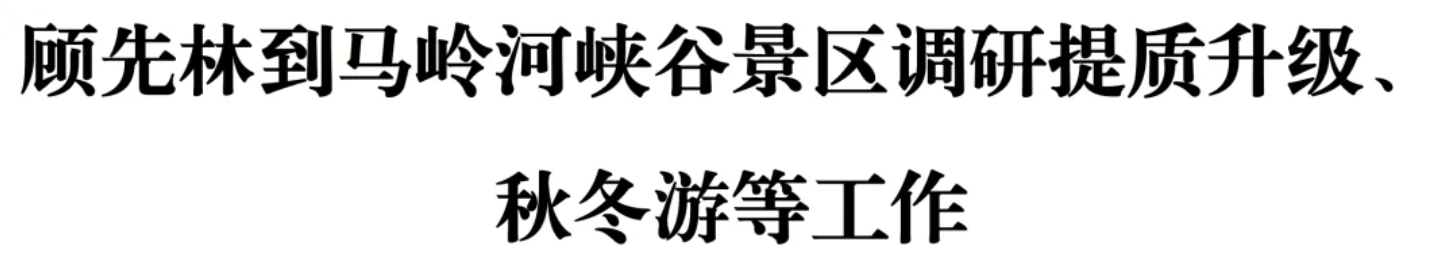 顾先林到马岭河峡谷景区调研提质升级、秋冬游等工作(图1)