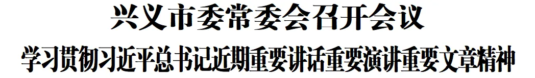 兴义市委常委会召开会议 学习贯彻习近平总书记近期重要讲话重要演讲重要文章精神(图1)