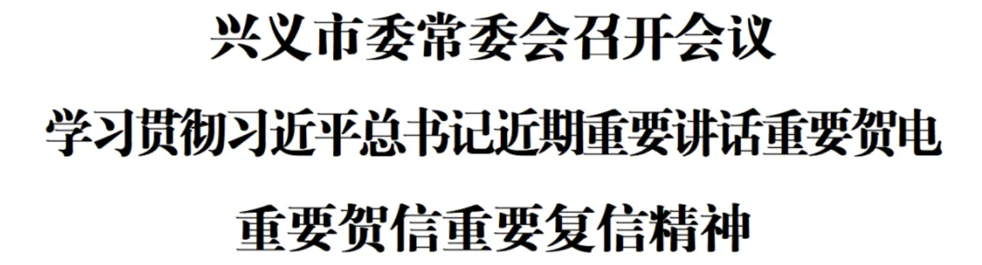 兴义市委常委会召开会议 学习贯彻习近平总书记近期重要讲话重要贺电重要贺信重要复信精神(图1)