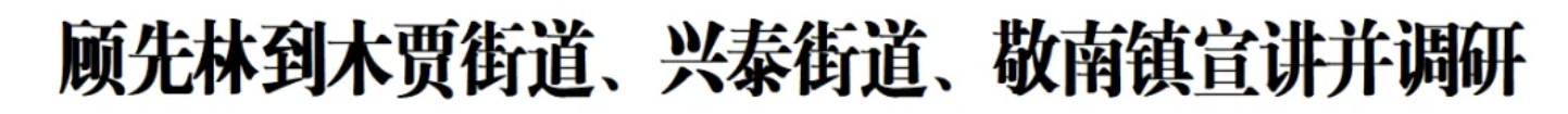 顾先林到木贾街道、兴泰街道、敬南镇宣讲并调研(图1)