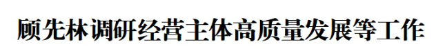 顾先林调研经营主体高质量发展等工作(图1)