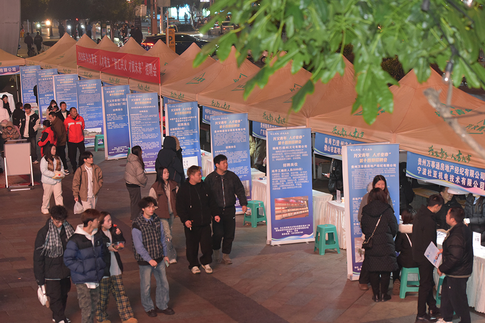 兴义：“人才夜市”点亮求职路 政企携手搭平台促就业(图1)