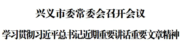兴义市委常委会召开会议 学习贯彻习近平总书记近期重要讲话重要文章精神(图1)