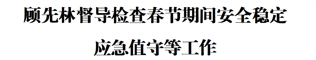 顾先林督导检查春节期间安全稳定应急值守等工作(图1)