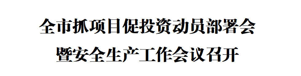 640 全市抓项目促投资动员部署会暨安全生产工作会议召开(图1)